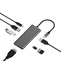 Docking Station-USB C to Dual HDMI Adapter-USB C Hub Dual HDMI Monitors for Windows,USB C HDMI Adapter with 3 USB Ports,USB-C Data Port,SD/Micro Card