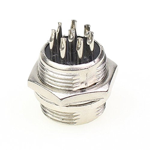 Aviation Plug Connector 10 Pairs Male Female Panel Metal Wire Connector 16mm Socket (8 Pins 10-Pack)
