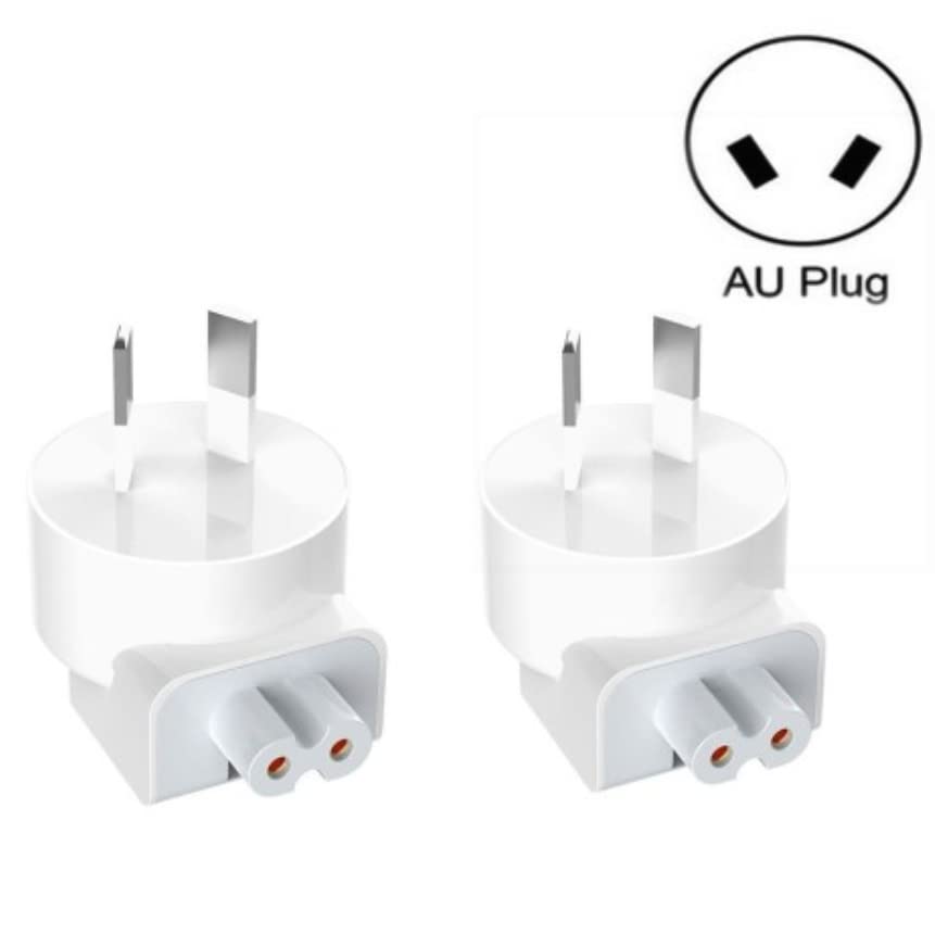 VizGiz 2 Pack AU Plug Duck Head Adapter Converter for Apple MacBook Mac iPad iPhone AC Power Wall Charger Brick Block Australian New Zealand China NZ…