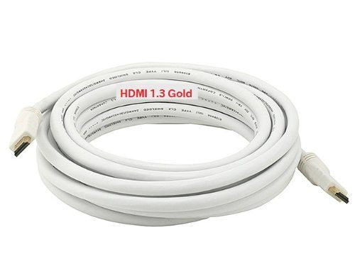 PTC 25ft Premium Gold Series White HDMI 1.4 Certified 24AWG CL2 Rated Cable for Blu-Ray, Cable and Satellite Boxes, X-Box, PS3, HD-DVR. applies