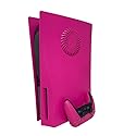 PS5 Plate Cover Case PS5 Faceplate Cooling Version Skin for Playstation 5 Disc Edition Upgraded Turbo Vents PS5 Replacement Side Plate Hard Shockproof