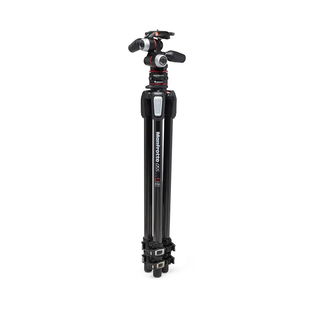 Manfrotto Kit 3-Section Tripod, Camera Tripod with 3-Way Head in Aluminium with Move Quick Release System, Professional Photography Accessories Kit