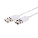 USB 2.0 Type Cable A Male to A Male Black/White 3Ft, 6Ft, 10Ft, 15Ft (10FT, White)