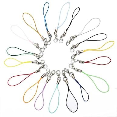 ZGLUZP 20 Pcs Black Mobile Phone Rope Strap Charm Lariat Lanyard with Lobster Clasp Cords for Cellphone/USB Drive/Keychain/DIY Jewelry Accessories