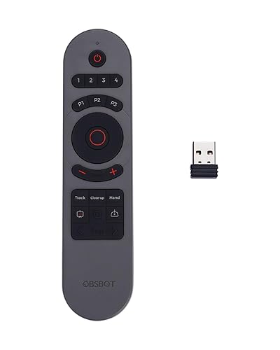 OBSBOT Tiny 2 Remote Control, Smart Remote for Tiny 2/Tiny 2 Lite/Tiny 4K/1080P Webcam, Wireless Connection via USB Receiver, Combination of Remote
