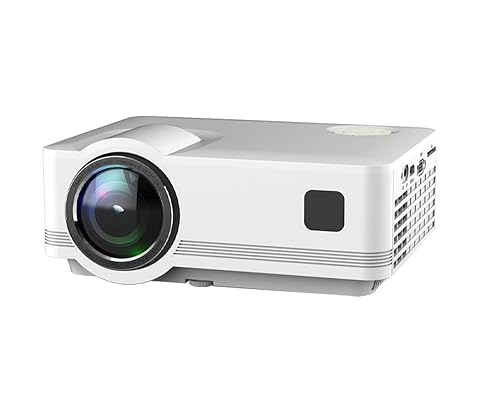 Android Projector Small Projector Native 1080P Auto Keystone Electric Focus Function Simple Operation Projector for Camping, Bedroom, Backyard, Office