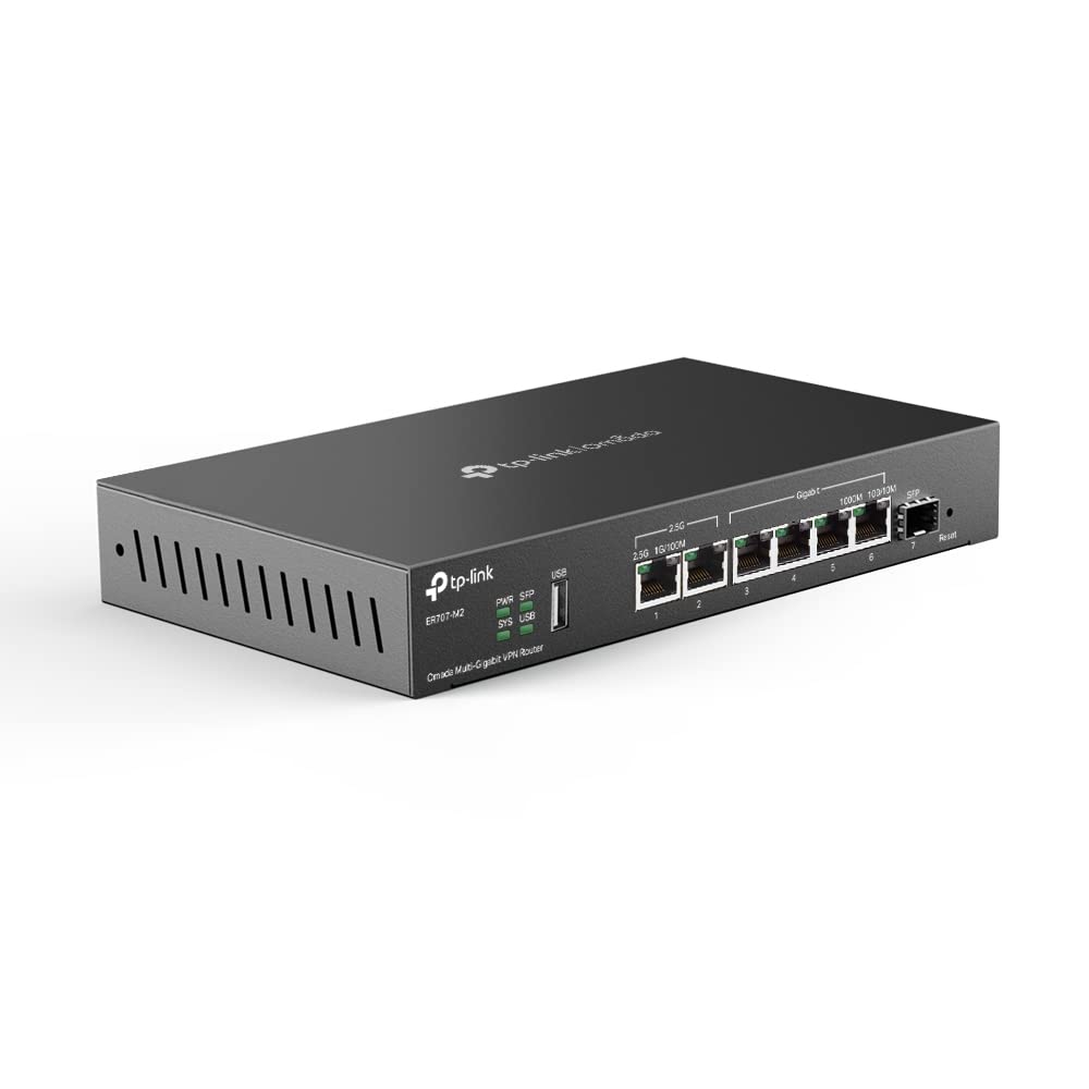 TP-Link ER707-M2 | Omada Multi-Gigabit VPN Router | Dual 2.5Gig WAN Ports | High Network Capacity | SPI Firewall | Omada SDN Integrated | Load Balance