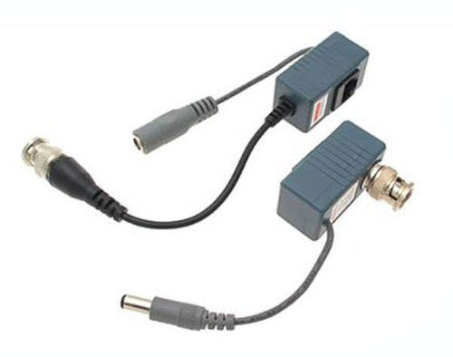 Evertech 1 Pair of 8MP HD-CVI AHD TVI and Analog Passive Video Audio Power Balun Data Transmitter via UTP Cable
