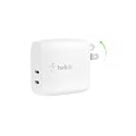 Belkin 40W Dual Port USB C Wall Charger Block - USB C Fast Charging for Apple iPhone, iPad, Samsung Galaxy Phone, & More - Programmable Power Supply