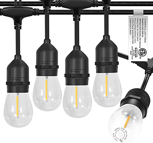 EIKOSON ???????? LED Outdoor String Lights with ???? Weatherproof Shatterproof Edison ?????? ??????????(2 ??????????)?Commercial Grade Waterproof Hanging Lights