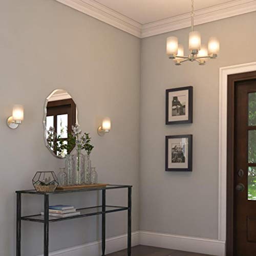 Ciata Lighting Bathroom Light Fixtures Over Mirror, One-Light Brushed Nickel Finish Bathroom Vanity Light Wall Fixture with Frosted Seed Glass Finish