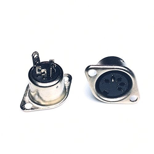 CESS DIN Female 5-Pin Jack Socket Connector Panel Mount Soldering - 5 Pin MIDI DIN Socket (LW) (jcx) (4 Pack)