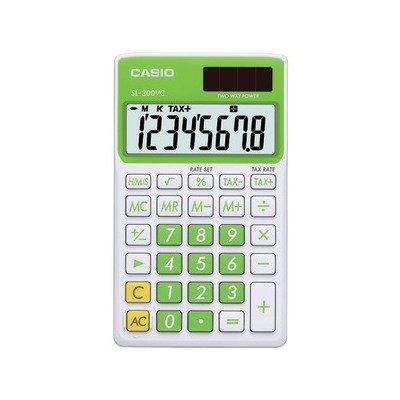 CASIO SL300VCGNSIH Solar Wallet Calculator with 8-Digit Display (Green) (SL300VCGNSIH)