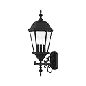 Livex Lighting 7561-14 Outdoor Wall Lantern with Clear Beveled Glass Shades, 23.5" x 9.5", Black