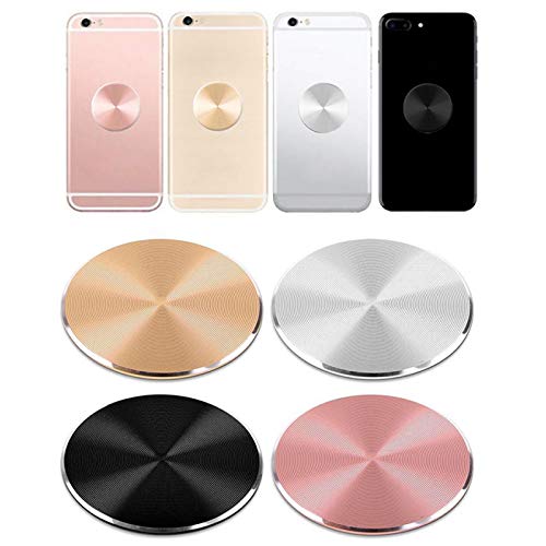 VizGiz 4 Pack Phone Backing Metal Plates Replacement Self-Adhesive Car Phone Holder Mount Iron Disc Plate for iPhone Case Backing Magnetic Phone