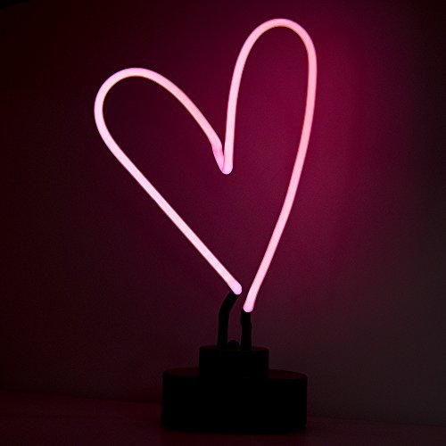 Chi-buy Real Glass Neon Sculpture Heart Neon Light Neon Sign 39cm x 21.5cm x 13.7cm Neon Lamp (Heart) (Pink)