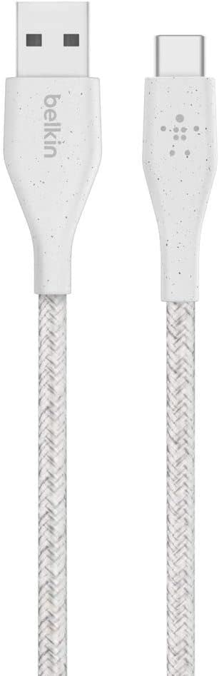 Belkin DuraTek Plus USB C to USB Cable - USB-A Cable W/Leather Strap - Ultra-Strong Charging Cable W/Flexible Insulation - Compatible W/iPads, Samsung