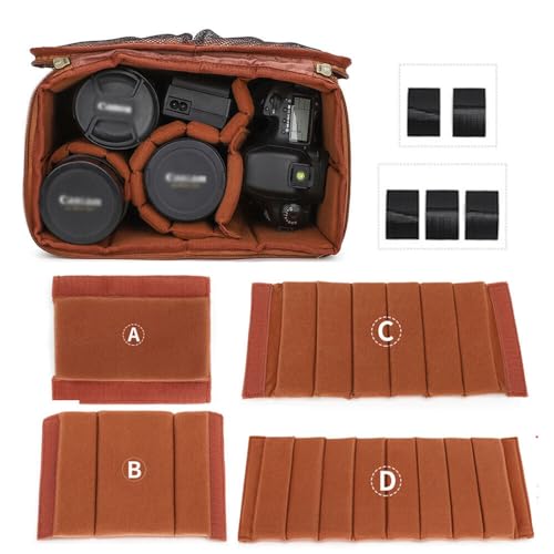 UCCKEYI 4-Pack Camera Bag Case Insert Partition Divider Separator Pad Protective Lens Camera Bag Dividers Inserts Compatible with Canon Sony etc...