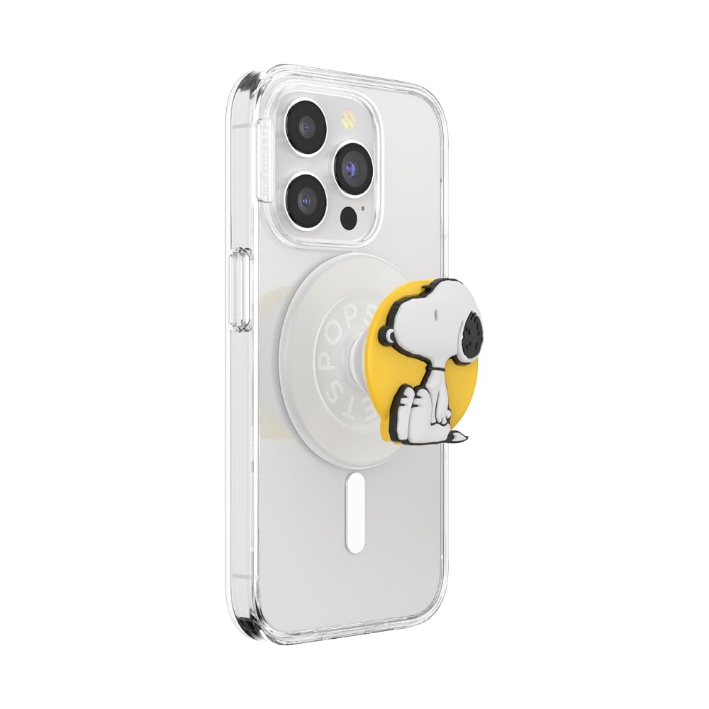 PopSockets Phone Grip for MagSafe with Kickstand, Magnetic Stand, Swappable Top, Secure Hold for iPhone MagSafe Cases, Phone & Tablet Grip, Peanuts
