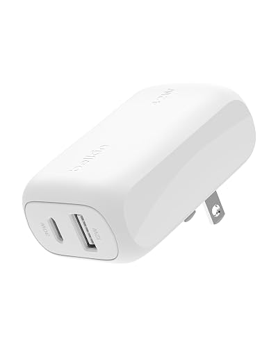Belkin Dual Port Charger Block 42W - USB-C to Lightning Cable Included - USB-C + USB-A Charger Super Fast Charging - Compatible with Apple iPhone
