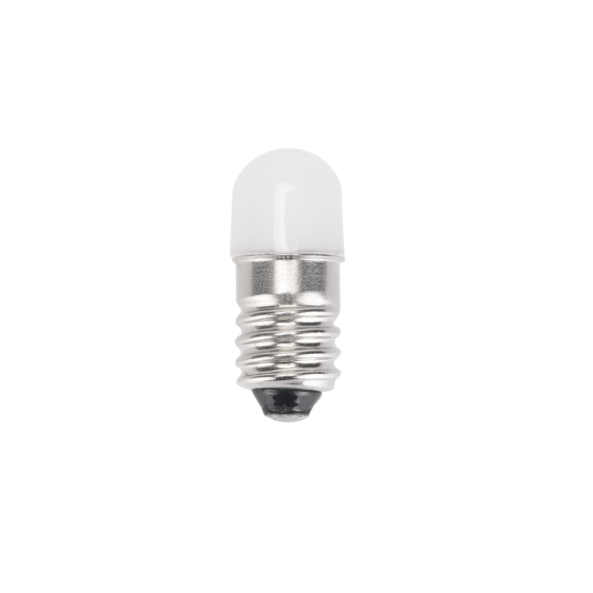 GutReise E10 LED Bulbs 6V Cold White,10pcs AC/DC E10 Miniature Screw LED Lamps 0.5Watts 65Lm (6V, Cold White)