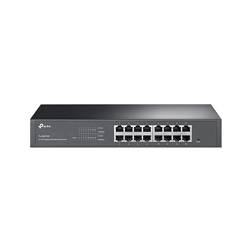 TP-Link 16 Port Gigabit Easy Managed Switch, VLAN, Auto Loop Prevention, IGMP Snooping, Fanless, Managed by Omada, Durable Metal w/ Shielded