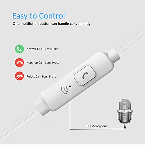 Kamon 5 Pack Earbuds Headphones with Remote & Mic, Earphones Wired Stereo in-Ear Bass for iPhone, Android, Smartphones, iPod, iPad, MP3, Fits All