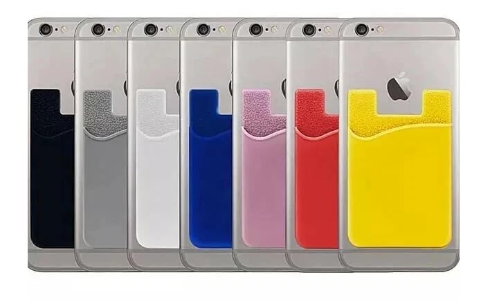 Lot 2 Silicone Smart Phone Wallet ID Holder in Yellow