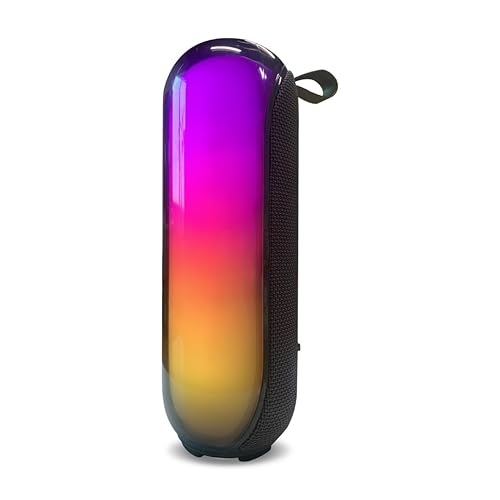 Vernte Portable Bluetooth Speaker with Lights, Powerful Crystal Clear Sound, IPX5 Waterproof, All Day Playtime, BT 5.3, TWS Paring, Sleek Wireless