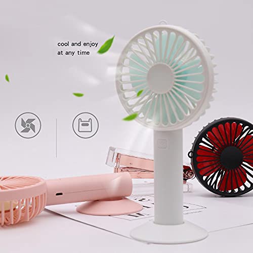 USB Mini Handheld Fan Portable, XUNMEJ Hand Held Personal Small Fan Rechargeable 2000mAh Battery Operated Powered Cooling Desktop Fan with Fan Base 3