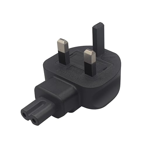 Tekit BS1363 UK 3-Pole Male to IEC 320 C7 AC Power Adapter,UK to C7 PDU/UPS Server, UK Plug. Britain Converter (UK to C7)