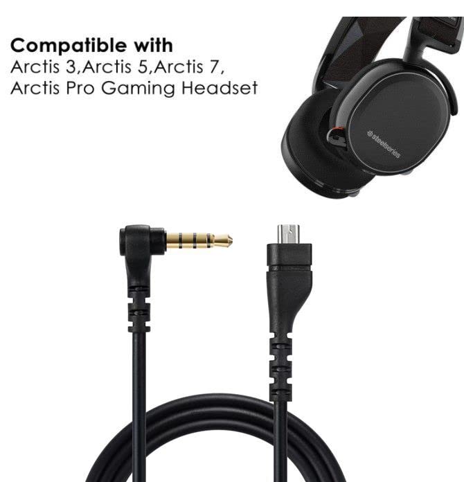 EARLA TEC Replacement Audio Cable Cord, Compatible for SteelSeries Arctis 3 /Arctis 5/ Arctis 7 /Arctis Pro Wireless Gaming Headphones (Audio Cable
