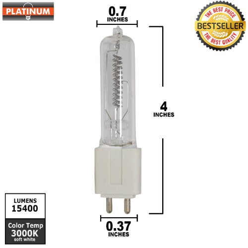 PLATINUM EHG 750w 120v Q/CL G9.5 Medium Bipin Halogen light Bulb