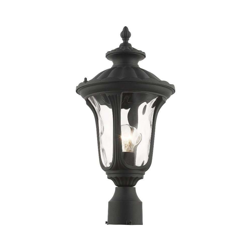 Livex Lighting 7848-14 Oxford 1-Light Outdoor Post Top Light, 15.5" h x 7.25" w, Black