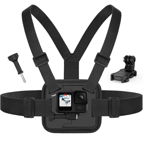 TesRock Chest Mount Harness Chest Strap Compatible with GoPro DJI Osmo AKASO Action Cameras, Comfortable and Stable Chesty for Go Pro Max Hero 13 12