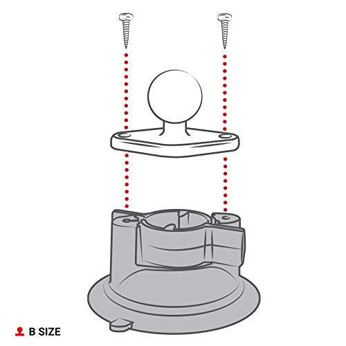 RAM MOUNTS Twist-Lock Suction Cup Base with B Size 1" Ball, Windshield & Dash Mount Base for RAM Device Holders RAP-B-224-1U