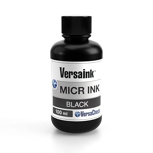 VersaInk-Nano Black MICR Ink -100ml - Magnetic Ink for Check Printers and All-in-One Inkjets, MICR Black (VIMB1S-6512)