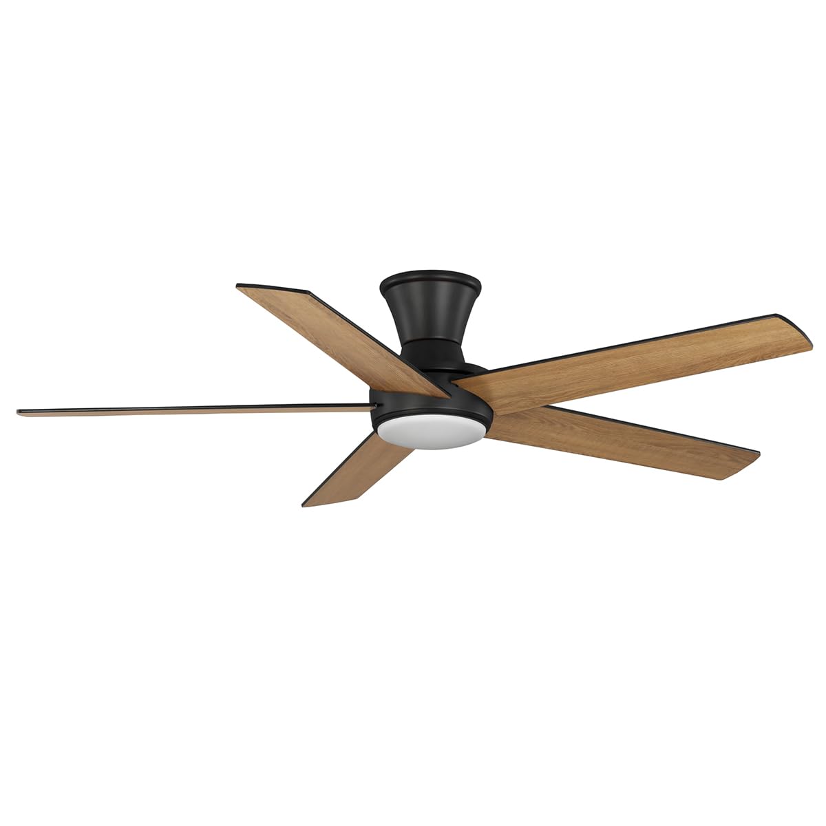 Kathy Ireland Home Lunar 52" Indoor Ceiling Fan with Light, Matte Black Modern Ceiling Fan, DC Motor, 6-Speed Remote Control, Dual Mount Flush or