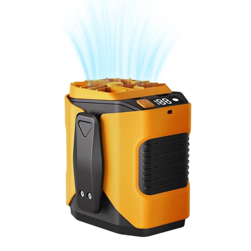 Vorlux Portable Waist Fan 6000mAh Rechargeable: Personal Fan with 100-Speed Adjustment - Personal Cooling Fan with LED Display, Flashlight for Outdoor