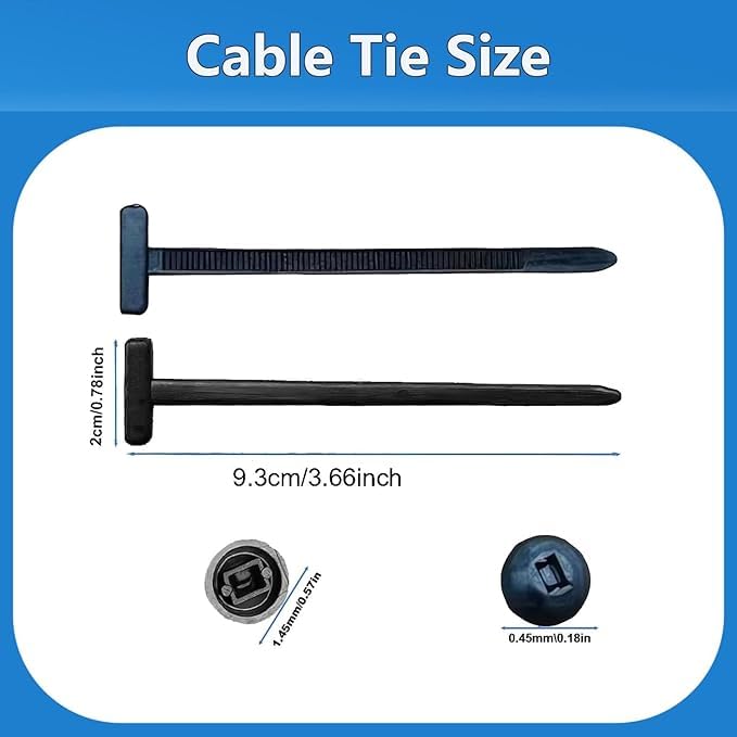 Nylon Universal Cable Tie Buckle for Car Daily Repair, 2025 Upgrade Heavy Duty Self-Locking Zip Ties Holder, UV Resistant Black Plastic Fastener Cable