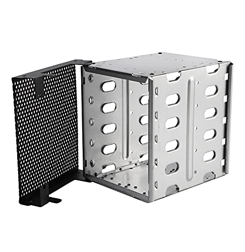Stainless Steel Hard Drive Cage, 5.25" to 5x 3.5" SAS SATA HDD Cage for Computer, Hard Driver Tray With Fan Space - Adapter Bracket