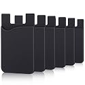 Adhesive Card Holder, 6 Pack Silicone Credit Card Holder for iPhone, Adhesive Silicone Back of Phone Wallet,Rubber Card Holder for Phone Case