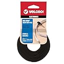 VELCRO Brand ONE-WRAP Cable Ties, Strong Construction Narrow Width 1/4 in x 8 in Pre-Cut Ties, 25ct, Black For Cable, Wire and Cord Management