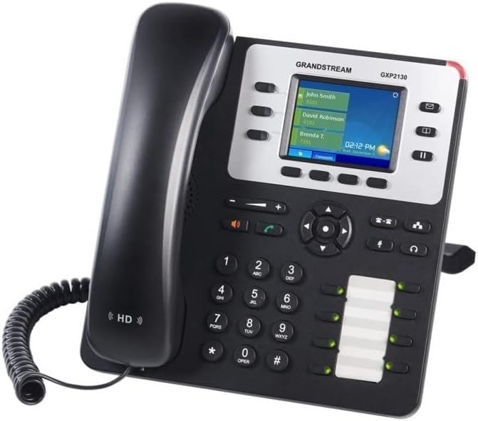 Grandstream GXP2130 IP Phone | 3 Lines, 3 SIP Accounts | 2.8-Inch Color Display | Dual-Port Gigabit Ethernet with Integrated PoE