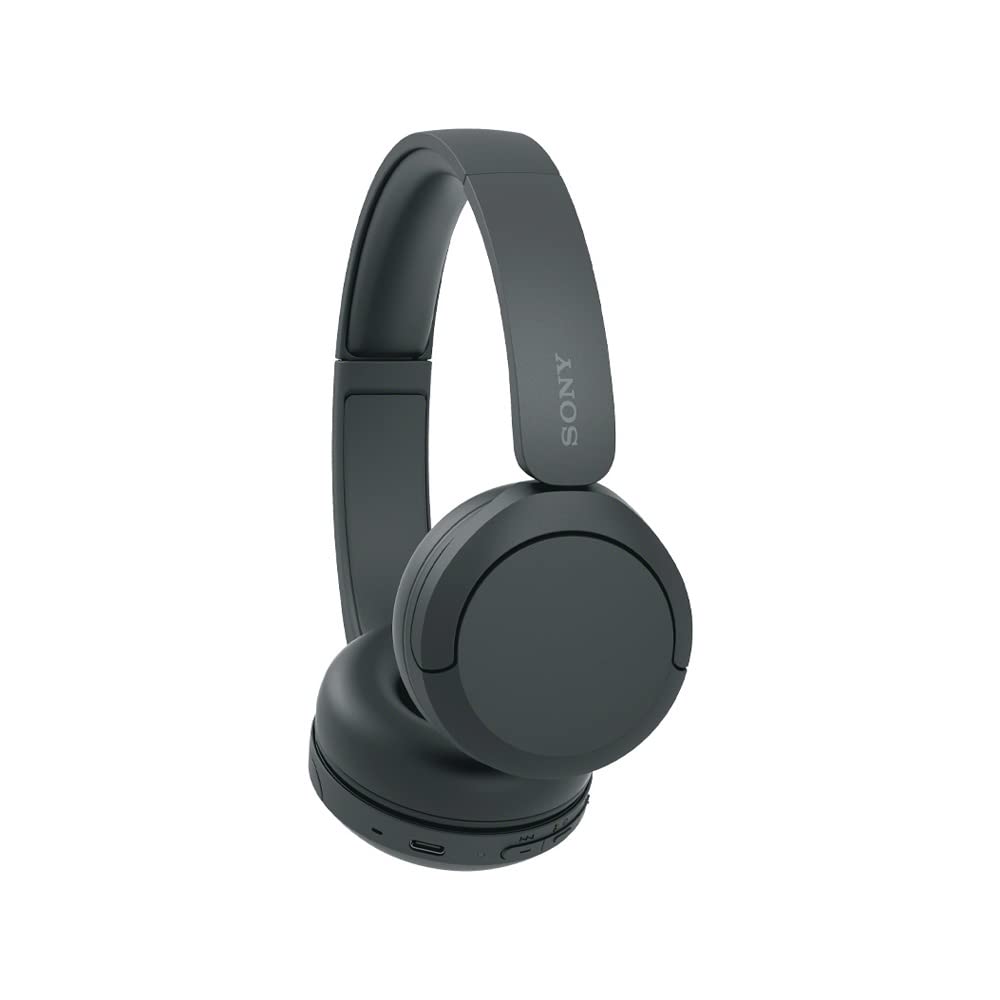 Sony WH-CH520/B Wireless Headphones with Microphone, Black Bundle with Deco Gear Hard Case + Pro Audio Headphone Stand + Microfiber Cleaning Cloth
