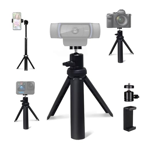 NexiGo Lightweight Mini Tripod for Camera/Phone/Webcam, Extendable Stand, for NexiGo Logitech Webcam C920 C922 C925e C922x C930e C930 C615 Brio