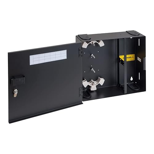 ICC Fiber Optic Wall Mount Enclosure - 4 Slots for LGX Compatible Adapter Panels or Cassettes (Sold Separately), Fiber Enclosure Supports up to 96