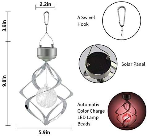 Solar Lights Outdoor Wind Chimes LED Colour Changing Hanging Light