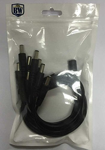 BW Security Camera 8Ch Power Supply Splitter Cable 1 Female 8 Male 2.1mm Adaptor
