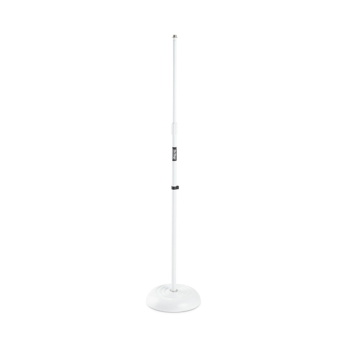 On-Stage MS7201W Round-Base Mic Stand (Supports Dynamic and Condenser Microphones, Height Adjustable 33"-60", Standard 5/8"-27 Threading, 7 lb, 10"